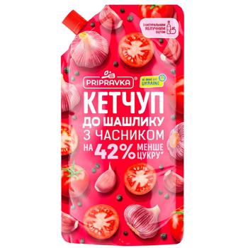 Кетчуп Pripravka к шашлыку с чесноком 400г - купить, цены на Чудо Маркет - фото 1