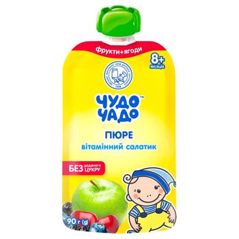 Пюре Чудо-Чадо Витаминный салатик с витамином С с 8-ми месяцев 90г - купить, цены на КОСМОС - фото 1