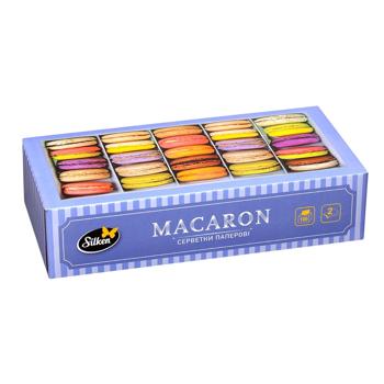 Серветки Silken Macaron 2-шарові в коробці 100шт - купити, ціни на - фото 1