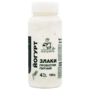 Йогурт-пробіотик Азорель Злаки питний живий 4% 180г