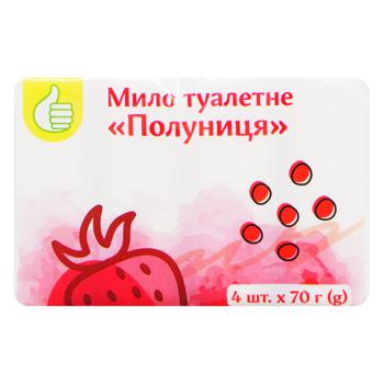 Auchan Strawberry Solid Soap 70g x 4pcs - buy, prices for - photo 3