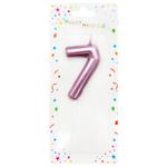 Number 7 Metallic Cake Candle