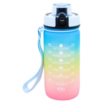 Пляшка для води Зед кольорова з мірною шкалою 20,5х7см в асортименті - купити, ціни на ЕКО Маркет - фото 2