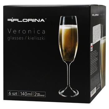 Florina Veronica Set of Champagne Glasses 140ml 6pcs - buy, prices for NOVUS - photo 1