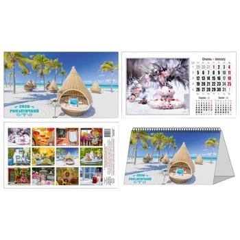 Collage Romantic Desktop Flip Calendar 190x105mm