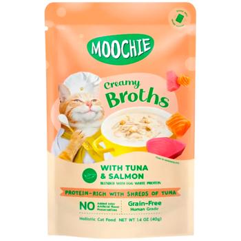 Moochie Сreamy Broths Wet Food with Tuna and Salmon for Cats 40g - buy, prices for MasterZoo - photo 1