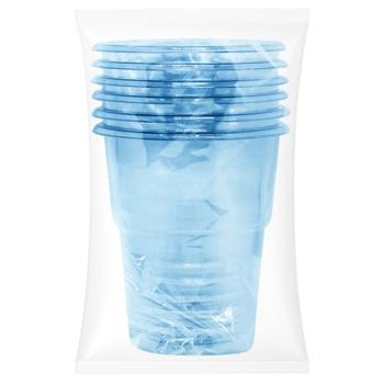 Набор стаканов одноразовых Инпак пластик 200мл 6шт прозрачно-голубой - купить, цены на За Раз - фото 1