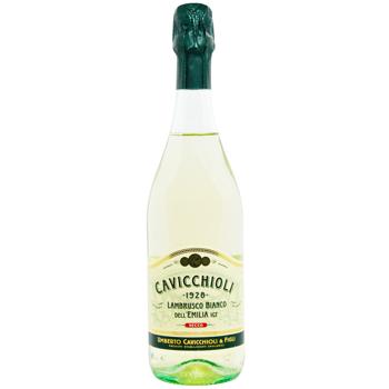 Вино игристое Cavicchioli Lambrusco Bianco Emilia белое сухое 8,5% 0,75л