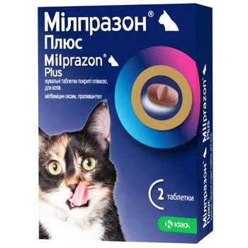Таблетка KRKA Милпрозон Плюс для кошек от 2кг от внутренних паразитов 1шт - купить, цены на MasterZoo - фото 1