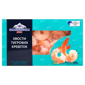 Хвосты Skandinavika тигровых креветок варено-мороженые 300г - купить, цены на Auchan - фото 3