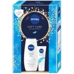 Набор подарочный Nivea Soft Care Гель-уход для душа 250мл + Крем для лица, рук и тела Увлажняющий 75мл