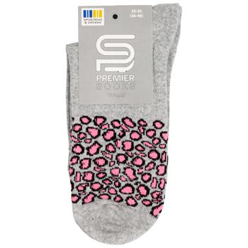 Premier Socks Women's Crew Socks with Print s.23-25 Light Grey