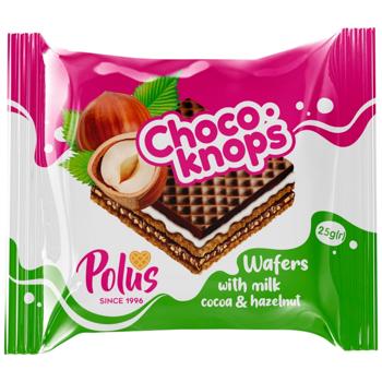 Вафлі Choco-Knops з молочними начинками з какао та фундуком 25г - купити, ціни на Епіцентр FOOD - фото 1