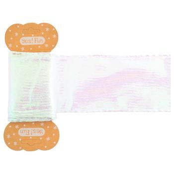 Yes! Fun White Semi-transparent Holographic Decorative Ribbon 6cm x 2m