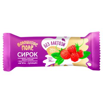 Voloshkove Pole Mint-Wild Strawberries Lactose-Free Glazed Curd Snack 26% 36g - buy, prices for MegaMarket - photo 1
