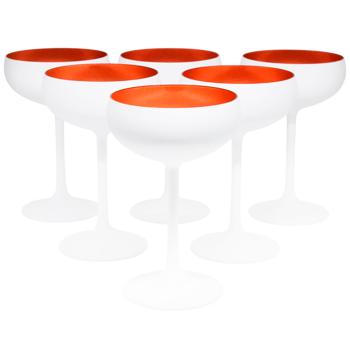 Stolzle Champagne Bowl White/Bronze Elements Set of Champagne Glasses 6pcs 230ml