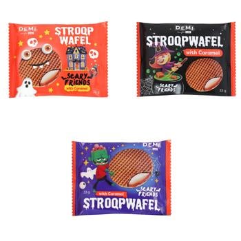 D.E.M.I. Stroopwafel Scary Friends Waffle with Caramel Filling 33g