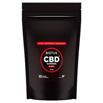 Biotus CBD Gummies Cherry Flavored Cannabidiol 25mg 20 chewables