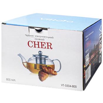 Vittora Cher Glass Teapot 800ml