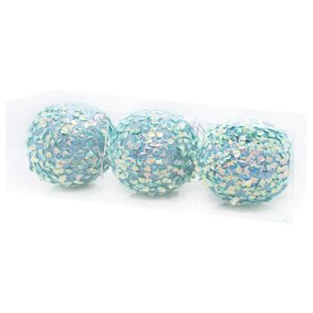 Green Christmas Balls in Petals 8cm 3pcs - buy, prices for - photo 5