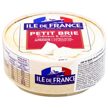 Сир Ile de France Petit Brie м'який 50% 125г - купити, ціни на МегаМаркет - фото 1