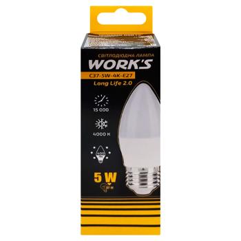 Work's Long-Life LED Lamp C37 5W 4K E27