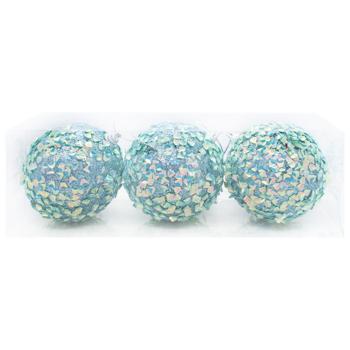 Green Christmas Balls in Petals 8cm 3pcs - buy, prices for - photo 4