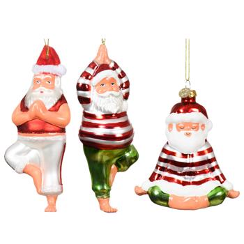 Підвіска Decoris Santa Yoga Pose 15см в асортименті