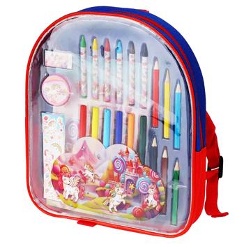 Набор канцелярских принадлежностей в рюкзаке - купить, цены на КОСМОС - фото 2