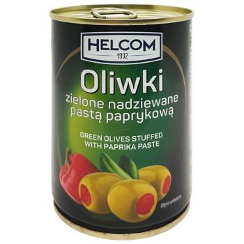 Оливки Helcom зелені фаршировані паприкой 0,3л