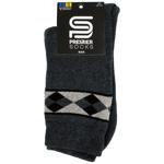 Носки Premier Socks мужские классические махровые Орнамент р.25, 27, 29 темно-серый