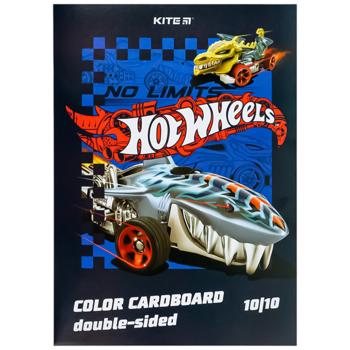 Картон цветной Kite Hot Wheels двусторонний А4 10 листов