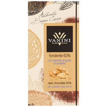 Шоколад черный Vanini со вкусом печенья амаретто 62% 100г - купить, цены на Эпицентр FOOD - фото 1