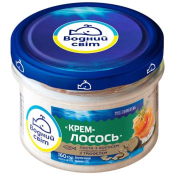 Паста Водний Світ крем-лосось с оливковым маслом и трюфелем 160г - купить, цены на Эпицентр FOOD - фото 1