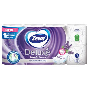 Zewa Deluxe Lavender 3-ply Toilet Paper 8pcs - buy, prices for Grono - photo 1