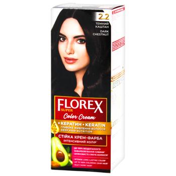 Крем-краска Florex для волос темно-каштановый цвет - купить, цены на Auchan - фото 1