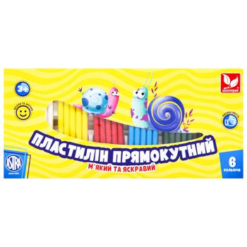 Пластилін Школярик прямокутний 6 кольорів - купити, ціни на METRO - фото 2