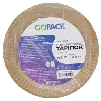 GoPack Set of Craft Cardboard Disposable Plates 20cm 10pcs