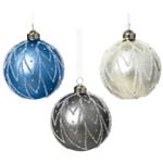 Куля ялинкова Decoris з інеєм 8см в асортименті