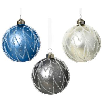 Шар елочный Decoris с инеем 8см в ассортименте