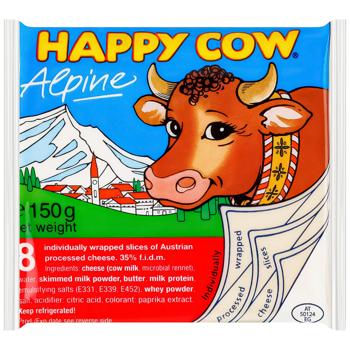 Happy Cow Alpine Processed Cheese Slices 35% 150g