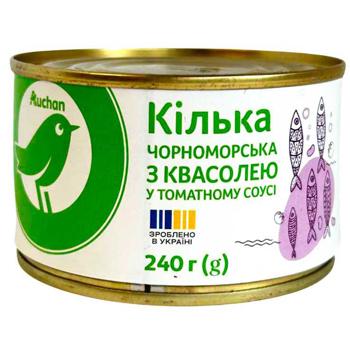 Auchan Black Sea Sprat with Beans in Tomato Sauce 240g