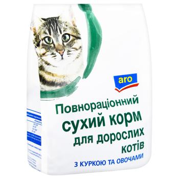 Корм сухий Aro з куркою та овочами для дорослих котів 400г - купити, ціни на - фото 2