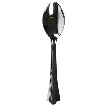 Metal Imitation Set of Disposable Spoons 16cm 12pcs - buy, prices for Tavria V - photo 1