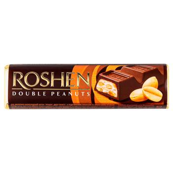 Батончик Roshen Double Peanuts молочно-шоколадный арахис-крем 39г