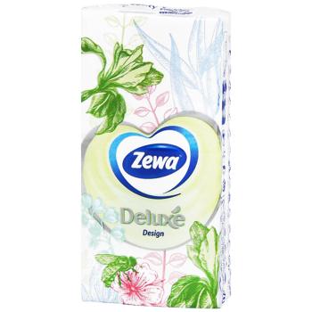 Платочки носовые Zewa Deluxe бумажные 3-х слойные 10шт - купить, цены на КОСМОС - фото 2