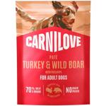 Корм вологий Carnilove Pate з індичкою, диким кабаном та шипшиною для собак 85г