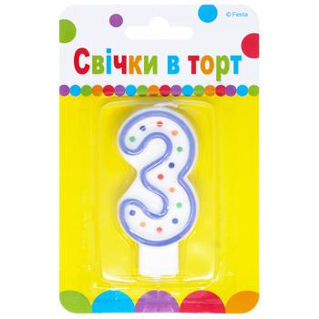 Свічка Party Favors 3 - купити, ціни на КОСМОС - фото 1