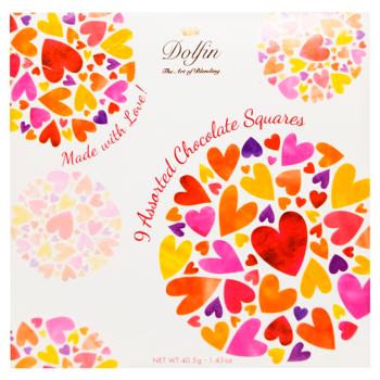 Цукерки Dolfin Love шоколадні асорті 40г