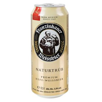 Пиво Franziskaner Hefe-Weissbier светлое нефильтрованное 5% 0,5л - купить, цены на METRO - фото 1
